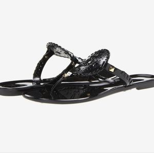 Jack Rogers Black Georgica Jelly Sandals Girls NIB